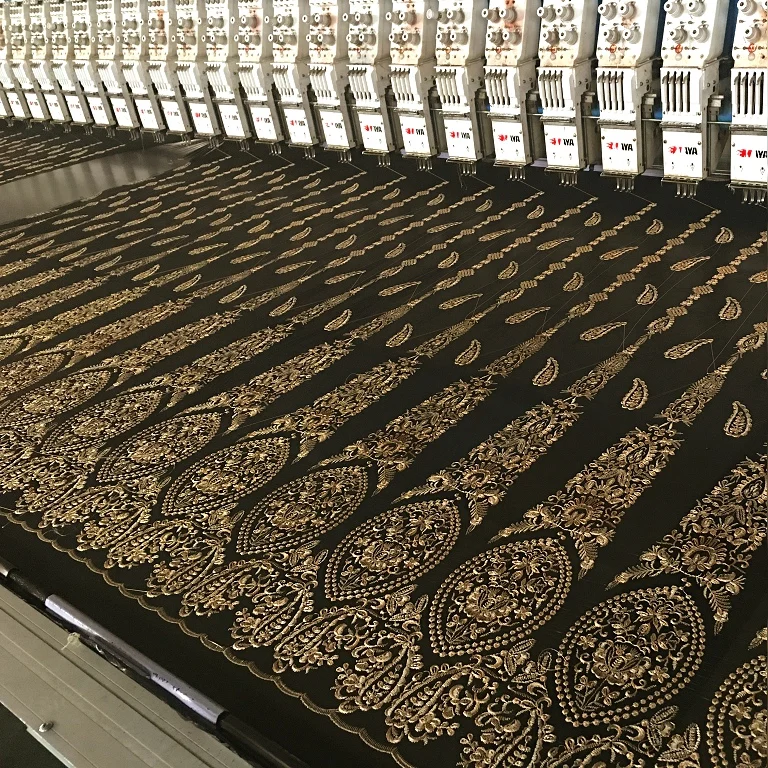 New mesh lace fabric gold 3D embroidery High-end custom apparel Encrypted skirt clothes accessories | Дом и сад