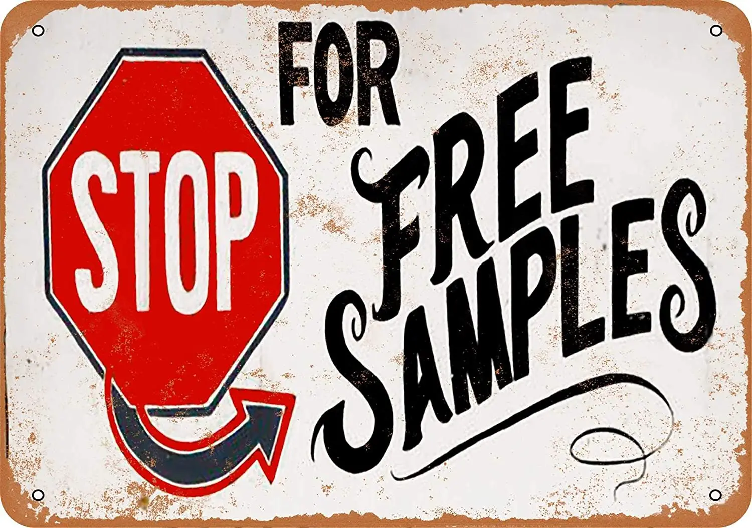 

WallColor 8*12 Metal Sign Stop for Free Samples Vintage Look