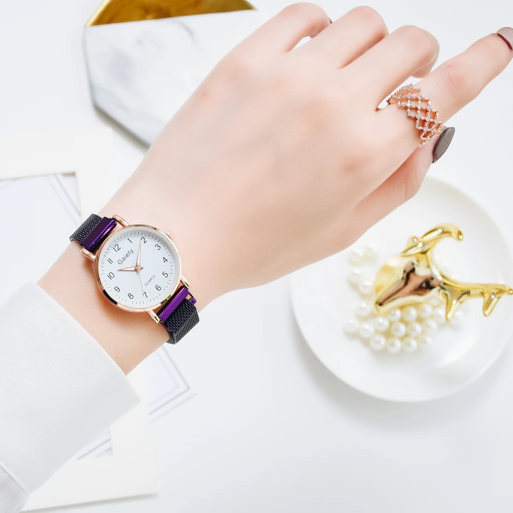 

Luxury Rose Gold Watch Women Bracelet Magnet Buckle Watches Ladies Casual Quartz Watch Steel Wristwatch Montre Femme Relogio
