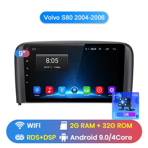 Junsun V1 pro 4G+ 64G CarPlay Android 9,0 DSP для Volvo S80 2004 2005 2006 автомобильный Радио Мультимедиа Видео плеер gps RDS 2 din dvd - Цвет: WIFI 2-32GB