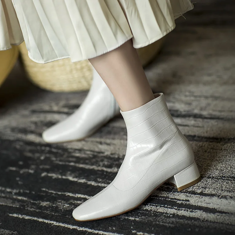 Женские ботинки Martin Mordoan из натуральной коровьей кожи с квадратным носком на