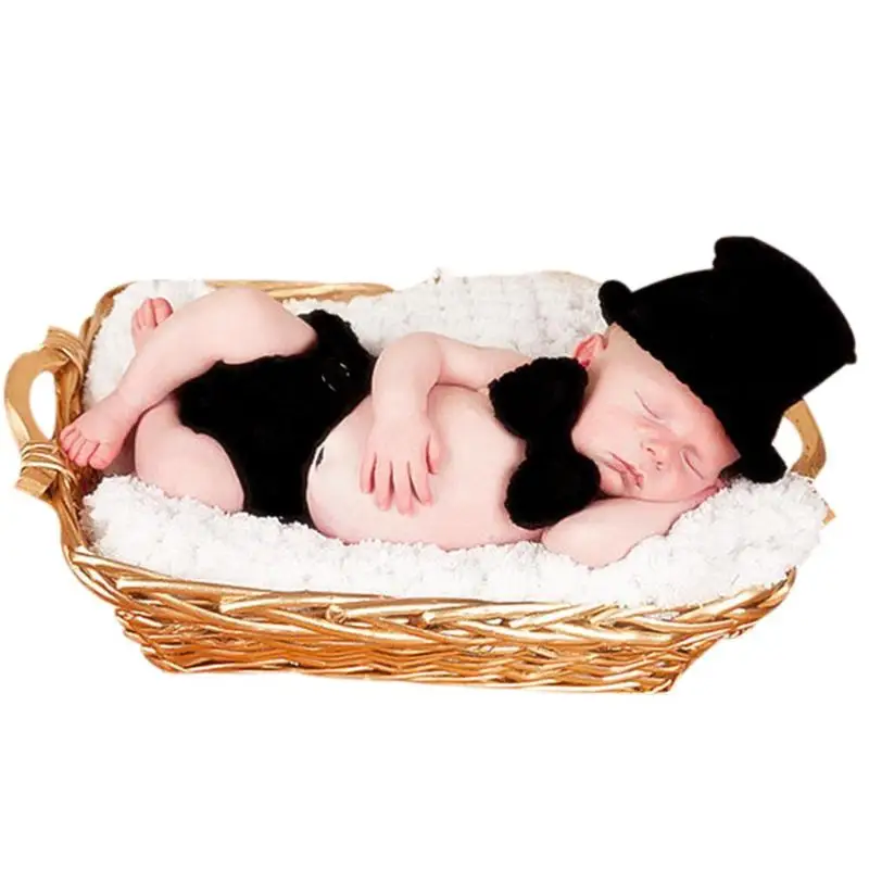 O 3pcs 0-3M Милая вязаная крючком Рождественская шапка для новорожденных; наряд Санта-Клауса для маленьких мальчиков и девочек; Прямая поставка - Цвет: O 3pcs 0-3M