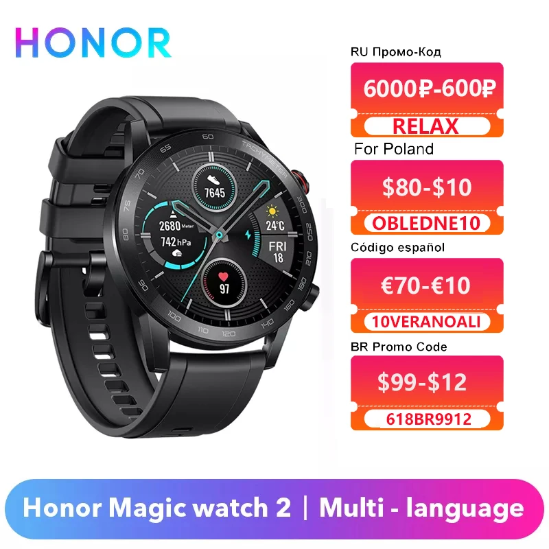 HONOR Magic часы 2 Smartwatch GPS трекер 14 дней с функцией звонка фитнес SpO2 монитор сердечного