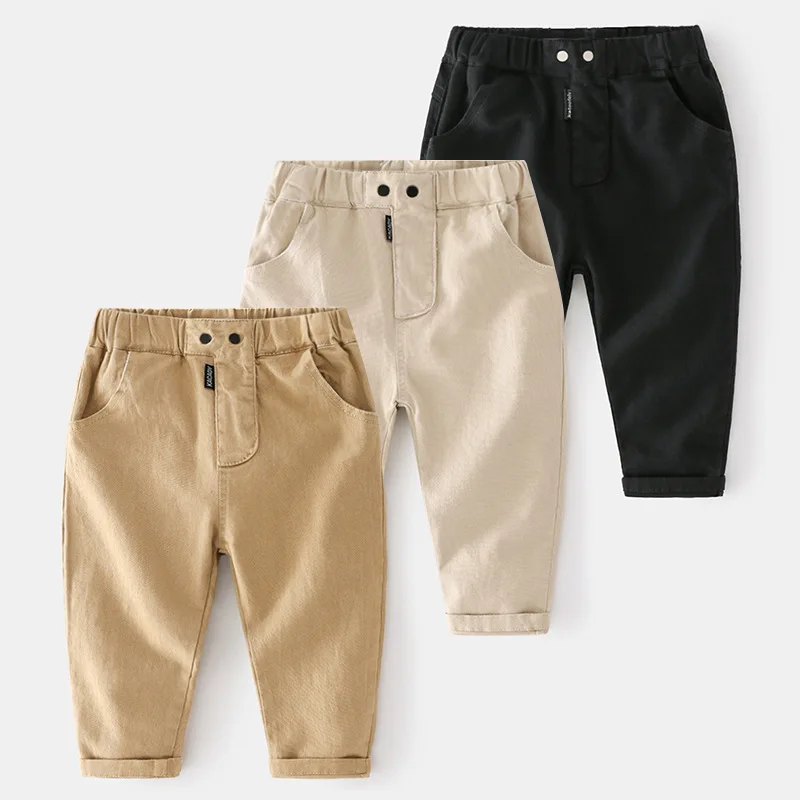 

Boy Trousers Pants For Boys Sweatpants Cotton Long Trousers With Bag Elastic Waist Casual Pants