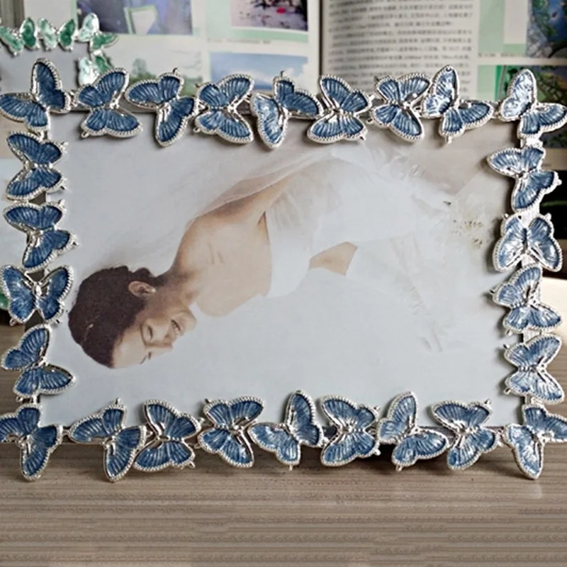 Фоторамка модная металлическая рамка в виде бабочки домашний декор рамки для