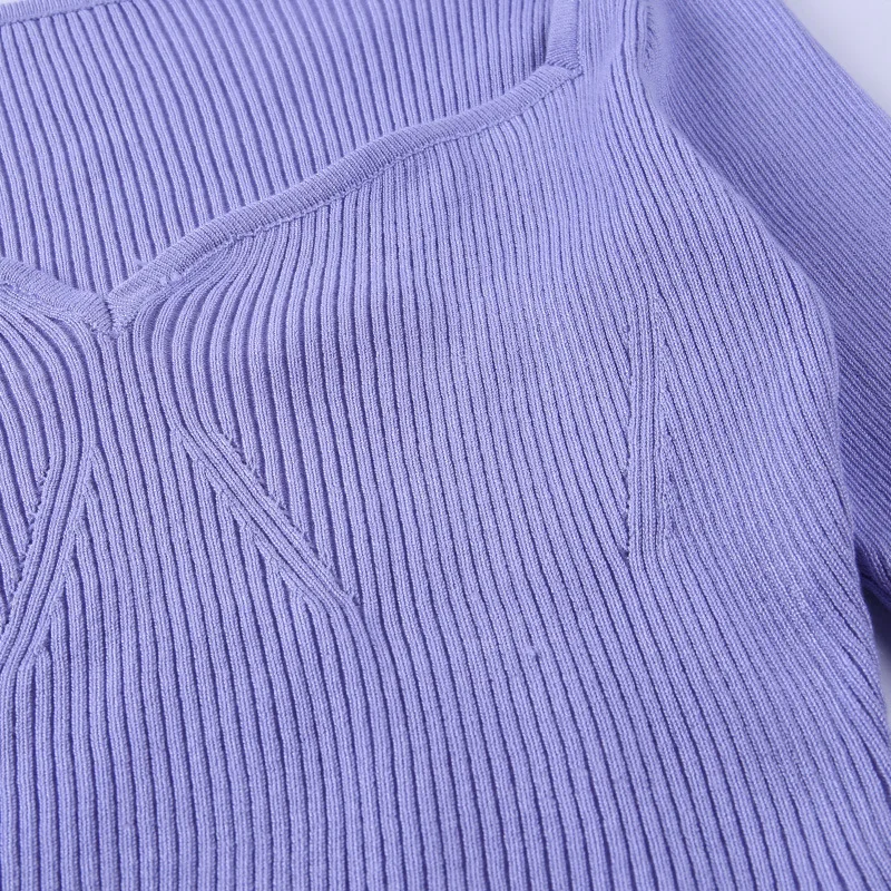 

2020 Women Knitted T Shirts Sexy Women Long Sleeve Cotton Cropped Tops Harajuku Casual Tops For Women Autumn Tees