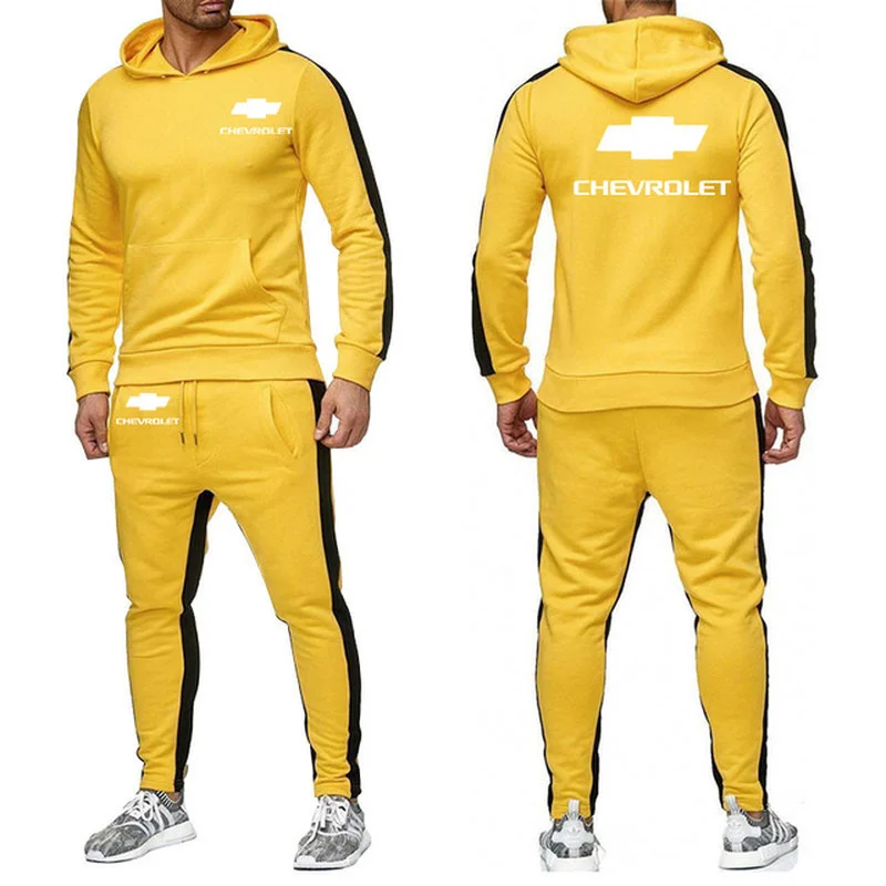 

New 2021 Hoodies Men for Chevrolet Car Logo Printed Sweatshirt Mens Hoodies Fleece cotton Tracksuit Mens Hoodies Pants 2Pcs 10