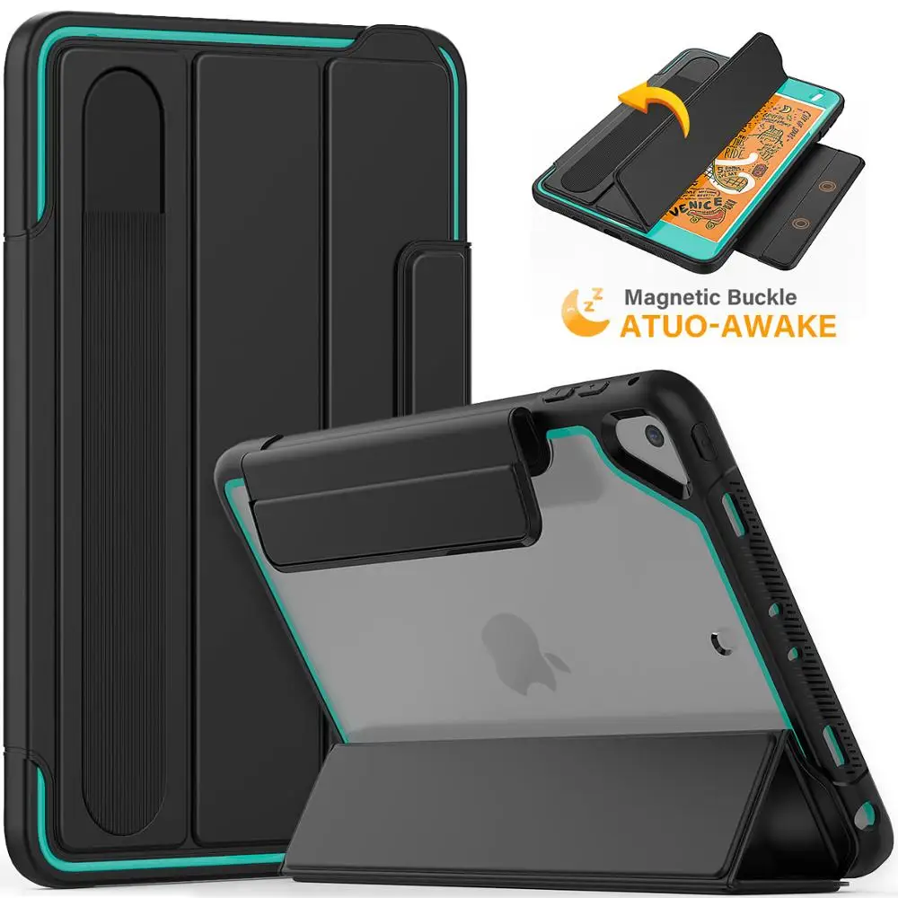 

Умный чехол для iPad Mini 4 7,9 дюймов, трехслойная прозрачная задняя крышка, магнитный чехол для планшета для iPad Mini 5, чехол