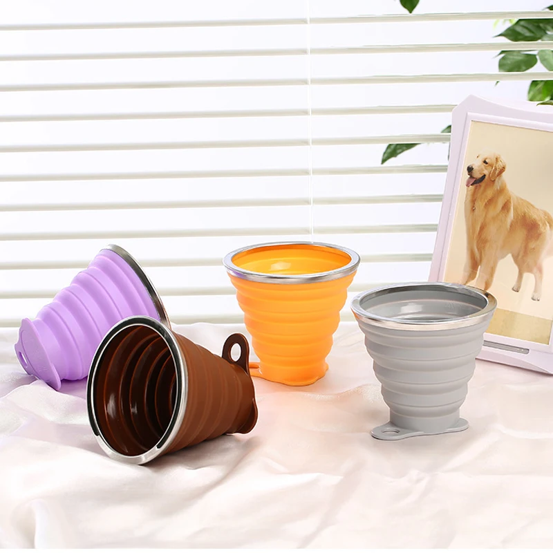 Силиконовая складная чашка пищевого класса с подвесной веревкой домашняя