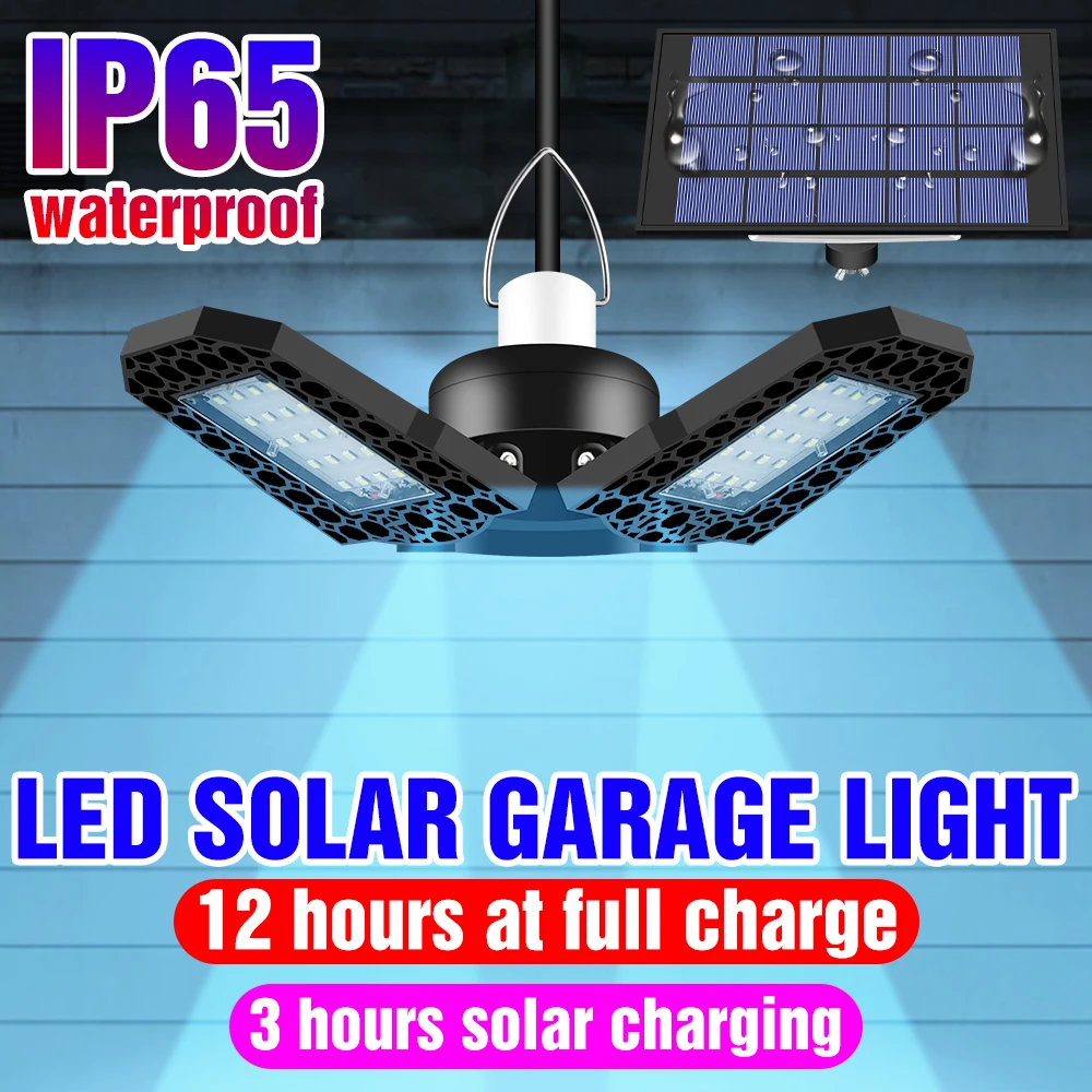 

60W 80W LED Solar Light Outdoor Solar LED Bulb Deformable Garage Lamp DC5V Portable Emergency Lamps For Courtyard Garden Garage