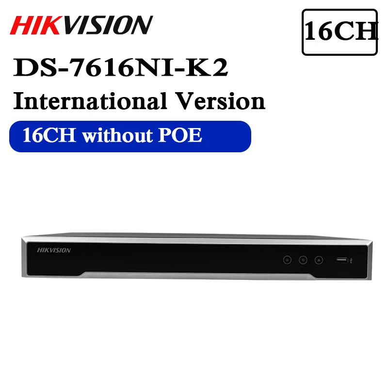 Бесплатная доставка Hikvision DS 7616NI K2 16CH Max поддерживает 8MP IPC 4K H.265 NVR английская версия