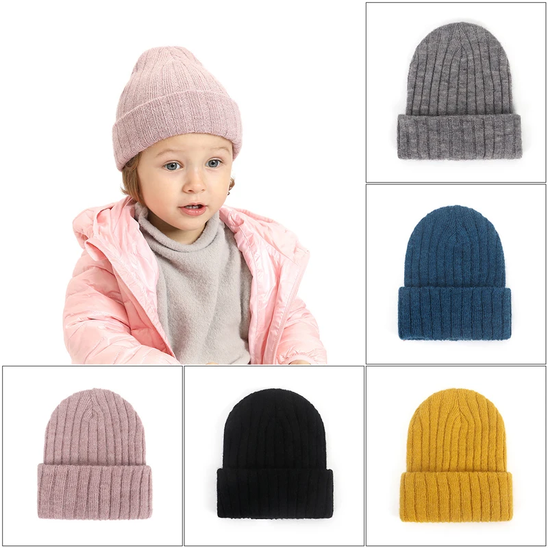 

Children's Warm Hat 18*16cm 6months-4 years kid New Cotton And Cashmere Baby Pullover Warm Knitted Winter Winter Hat Outdoor