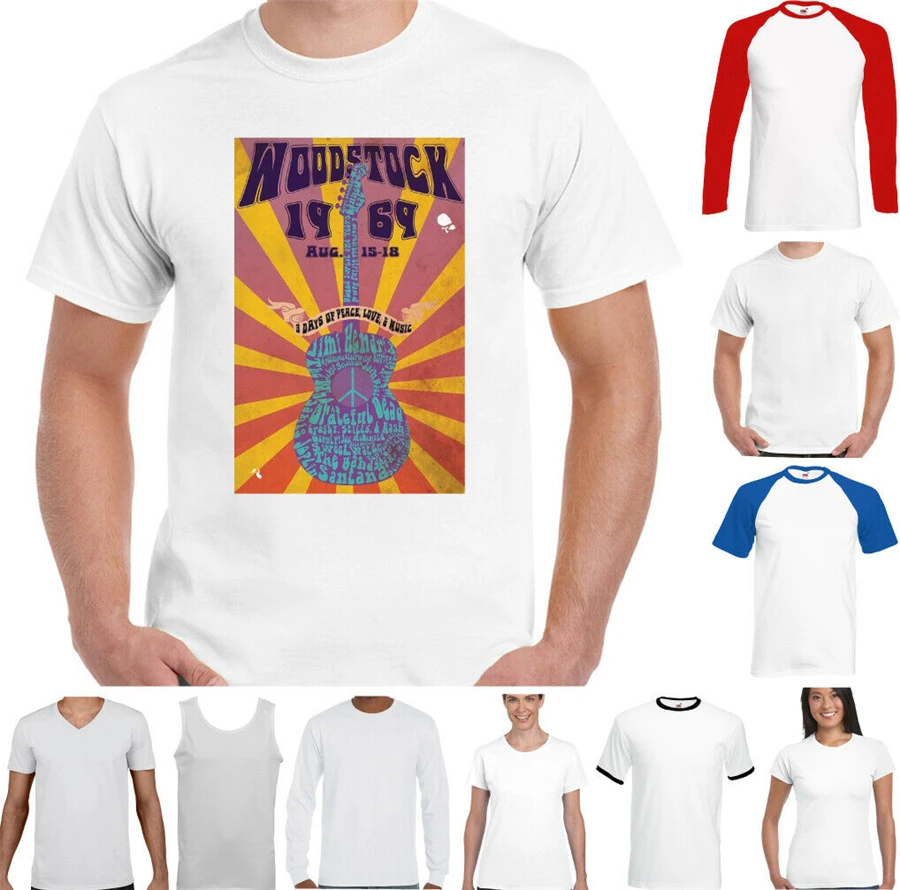 1969 футболка с постером Вудсток музыкальный фестиваль хиппи гластонберри топ