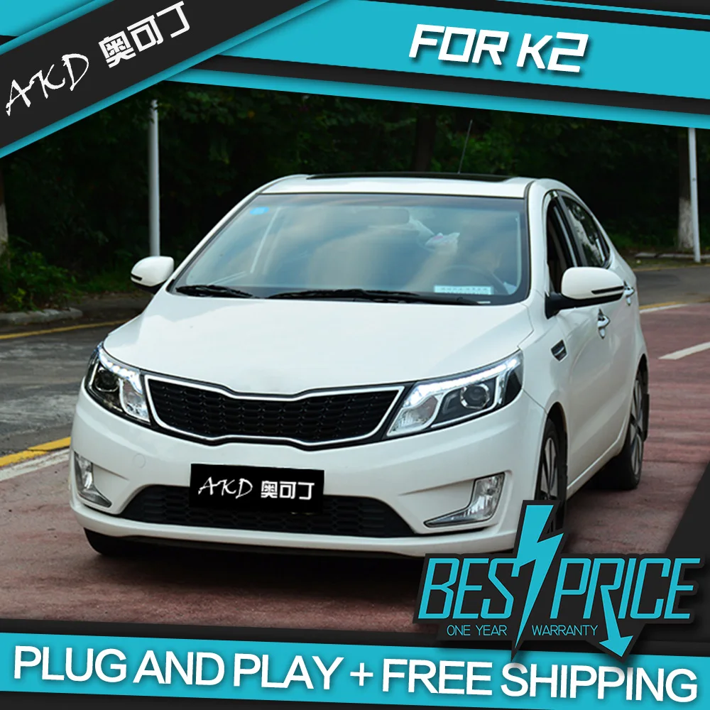 Автомобильные фары AKD для Kia K2 Rio 2011-2014 светодиодсветодиодный ходовые огни