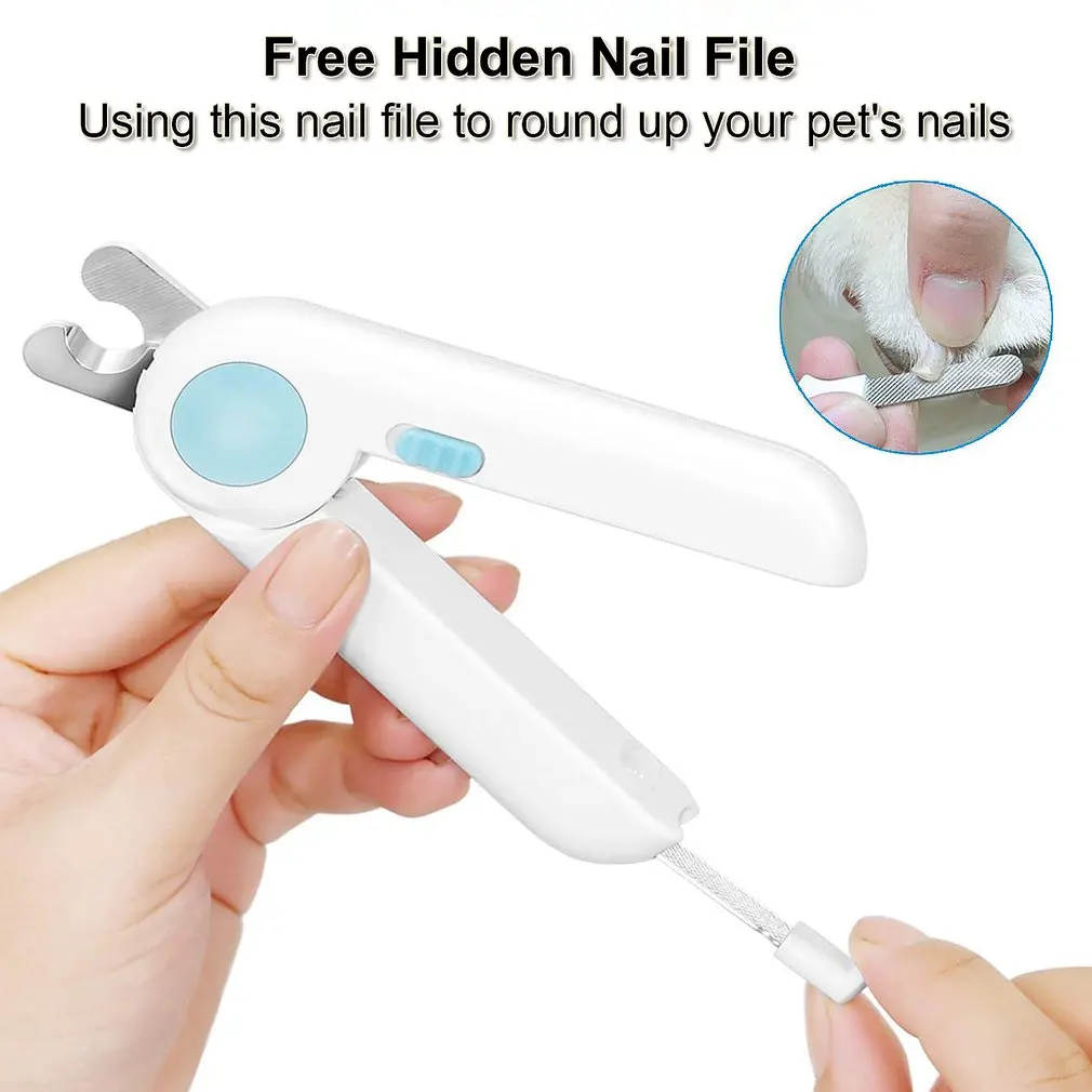

New LED Light Pet Nail Clippers Pet Nail Trimmer Nail Cutters Animal Grooming Tool With Nail File Grinder For Cat Dog