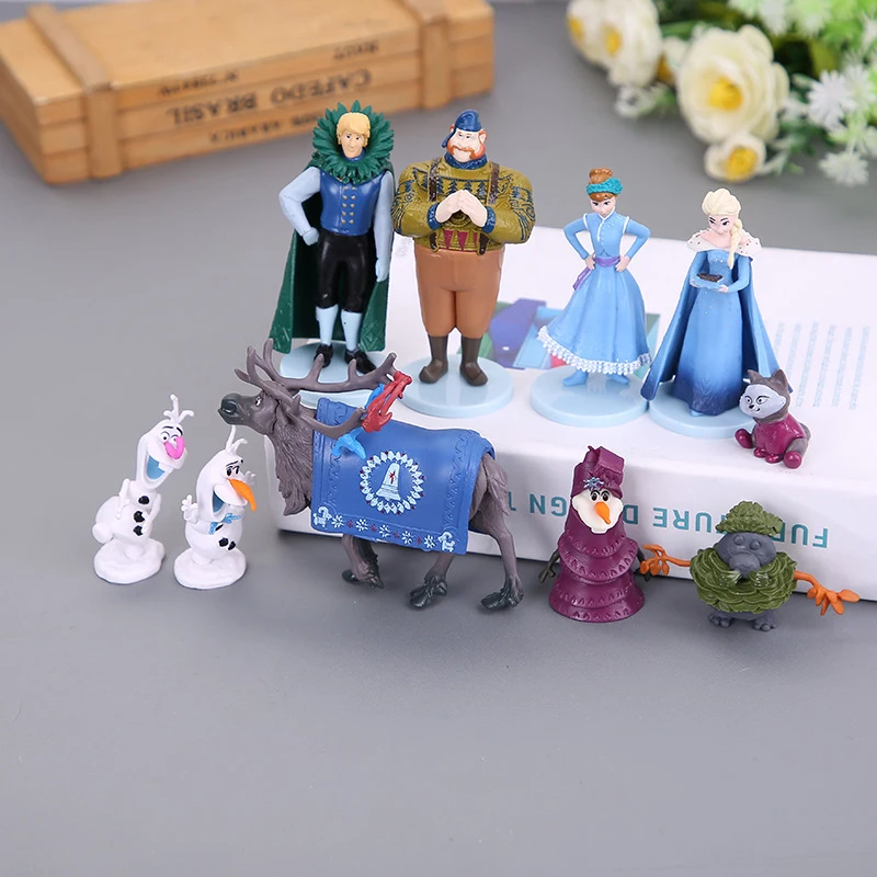 

10 Pcs/ Sets Disney Frozen2 Anime Around The Characters Doll Toy Aisha Anna PVC Model Action Collection Gift Children Kids Toys