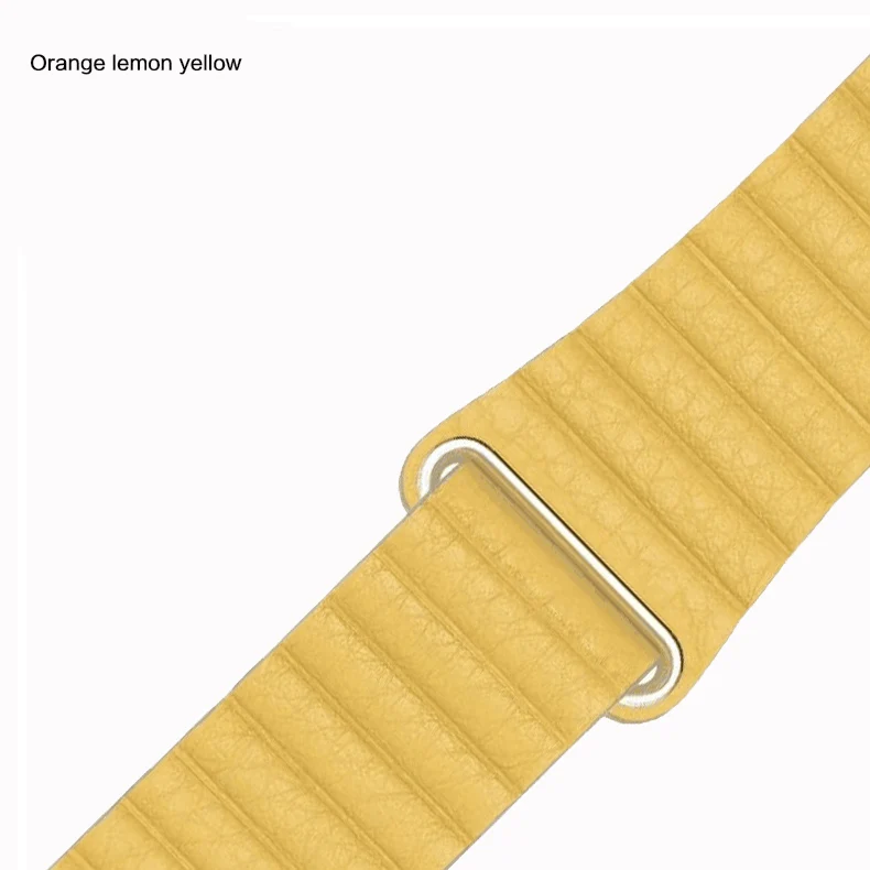 Orange lemon yellow Натуральная кожа для apple watch band 4(iwatch 5) 44 мм 40 мм apple watch 3 2 1 ремешок 42 мм 38 мм аксессуары для запястья браслета - Цвет ремешка: Orange lemon yellow