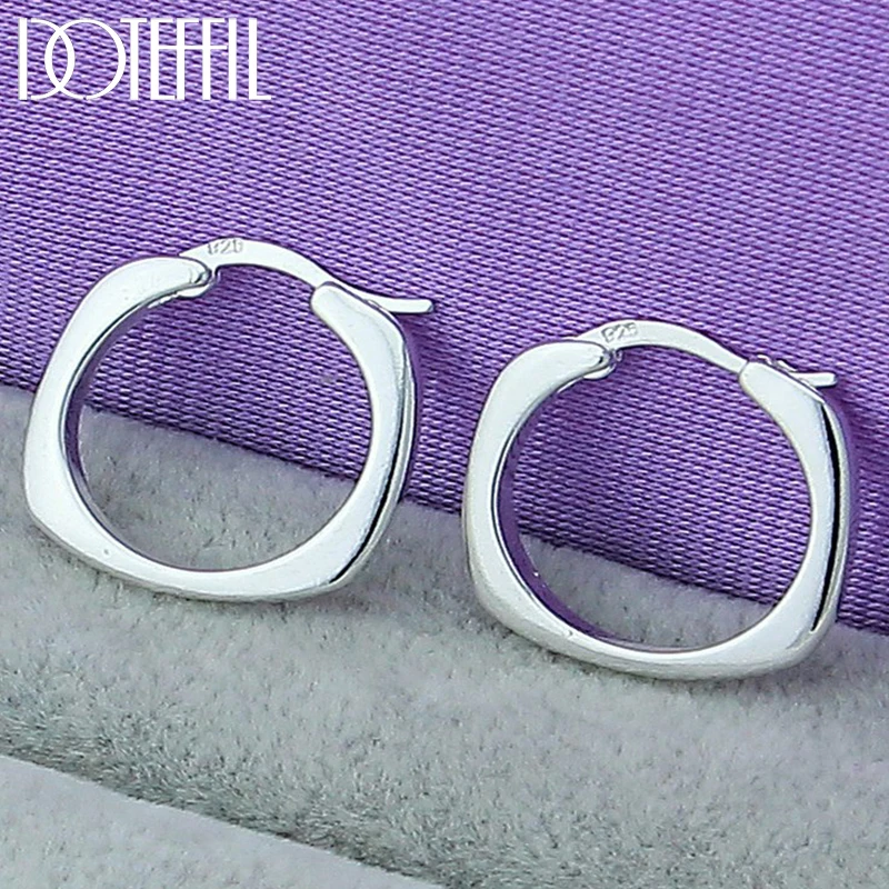 Женские круглые серьги кольца DOTEFFIL из серебра 925 пробы 20 мм|circle hoop earrings|hoop earrings for