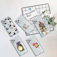 cute totoro spirited away ghibli miyazaki anime phone case transparent for iphone 7 8 11 12 se 2020 mini pro x xs xr max plus