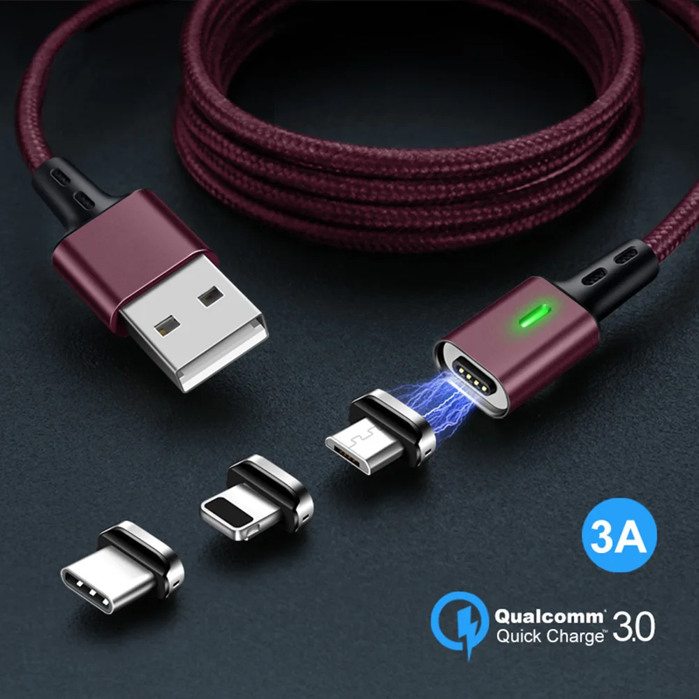 USB кабель для зарядки 3 в 1 Магнитный передачи данных Iphone Android Type C зарядка и