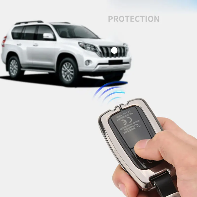 Автомобильный чехол для смарт ключа накладка из серебряного цинкового сплава