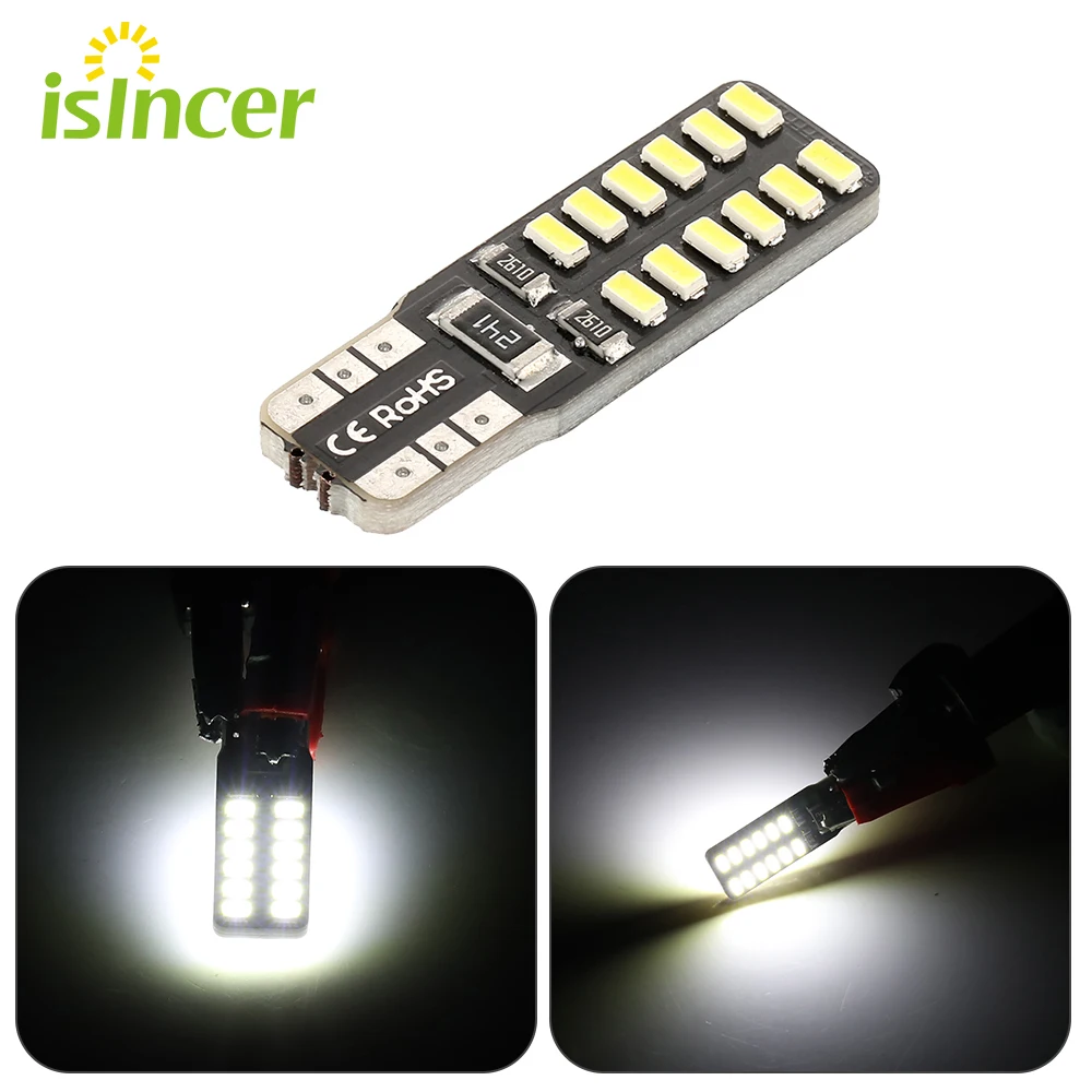 

Car LED Bulb CANBUS T10 4014 24smd 24led Decoding Width Light License Plate Light Reading Light Car Cabin Light Tail Box Lights