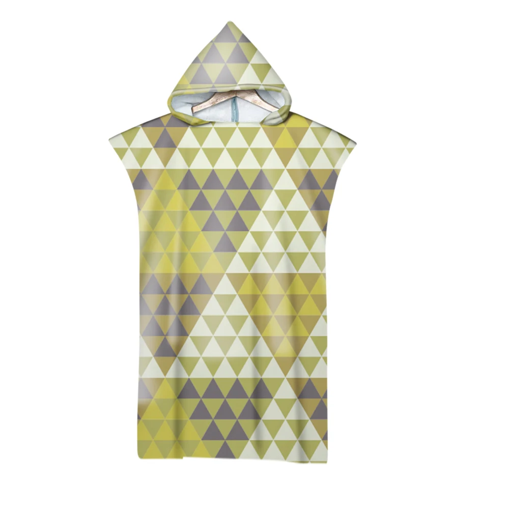 Полотенце для ванны из микрофибры с геометрическим узором и капюшоном |