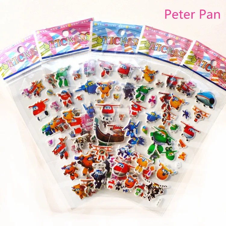 Pegatinas 3D de burbujas hinchadas para ni&ntilde;os, calcoman&iacute;as de dibujos animados de Peter Pan, Spiderman y Animal, pegatinas de PVC para &aacute;lbum de recortes, regalos para ni&ntilde;os, 10 hojas-4