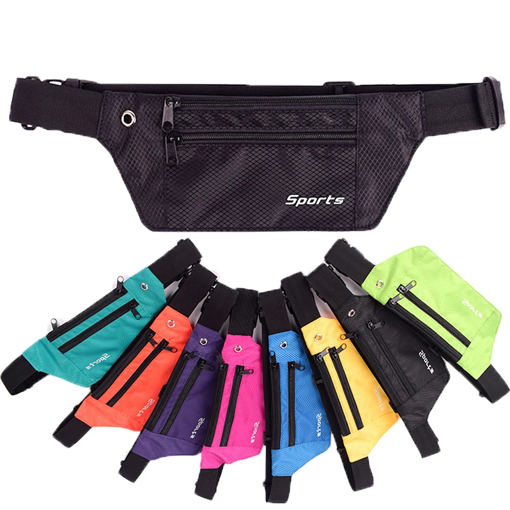 

Colorful Waist Bag Waterproof Waist Bum Bag Running Jogging Belt Pouch Zip Fanny Pack Sport Runner Men And Women Crossbody Bags