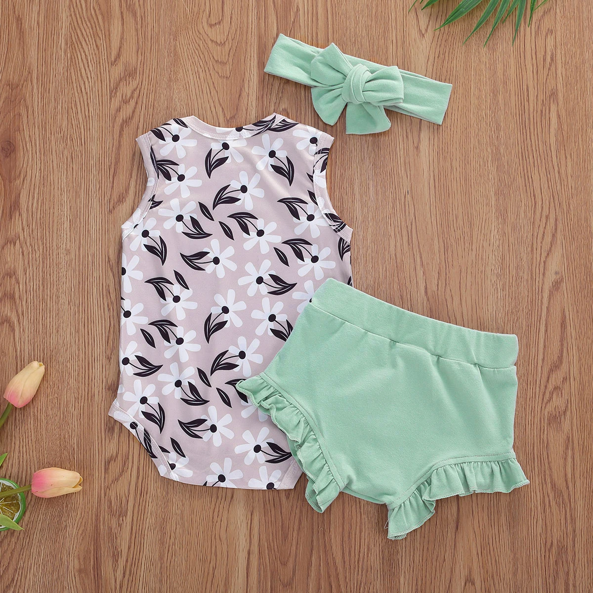 3 шт./комплект Детский боди с цветочным принтом | Мать и ребенок
