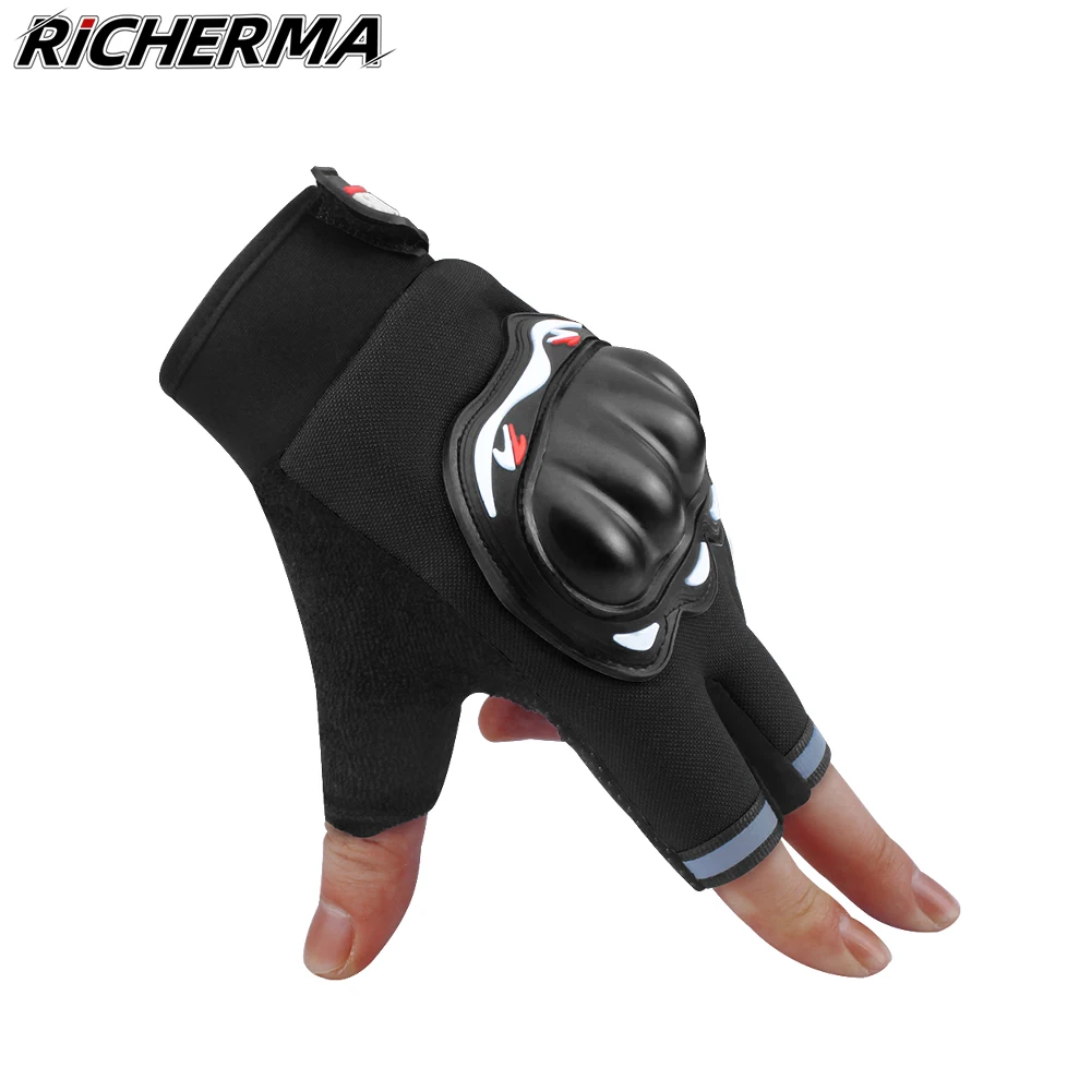 

2021 Summer Fingerless Motorcycle Gloves Half Finger Hard Knuckles Cycling Gloves Motorbike Racing Climbing Running Gloves