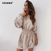 needbo hoodies women solid color dress long sleeve sweatshirts streetwear pocket hoody top 6 colors size s xxl woman clothing