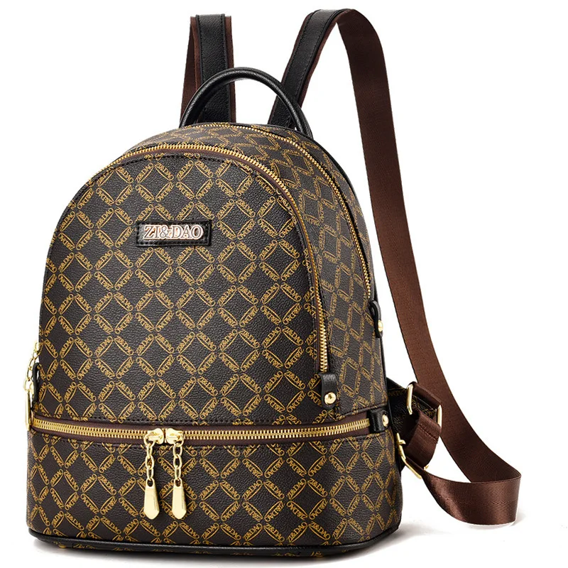 Винтажный кожаный рюкзак для женщин Рюкзак коричневый цвет мини Mochilas Feminina