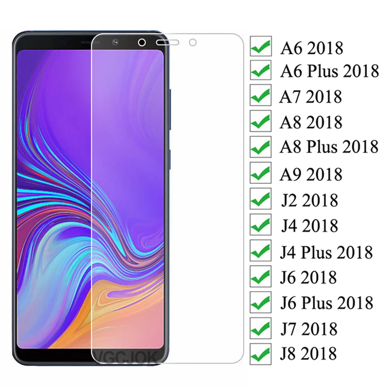 Защитное закаленное стекло 9D для Samsung Galaxy A6 A8 J4 J6 Plus 2018 J2 J8 A7 A9 2018