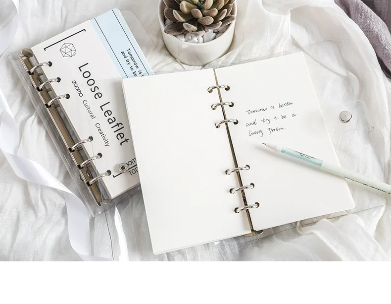 Спираль A6 Bullet Journal, ПВХ покрытие, блокнот с отрывными листами, в сетку, в горошек, обратно в школу, товары для студентов, для письма, офиса, стационарный подарок