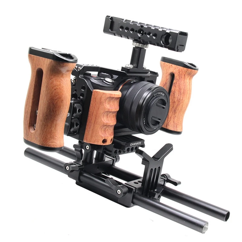 

DSLR Camera Hand Universal Grip Wooden Mini Side Handle (1/4Inch-20 Screws) for Sony Camera or for Nikon Camera Etc