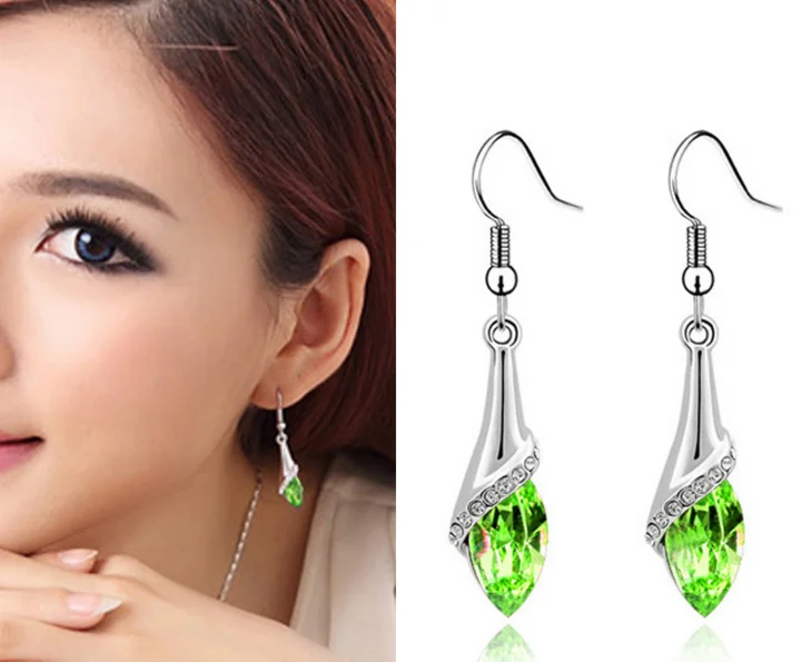 Изысканные Модные женские серьги 1 пара с кристаллами огранка маркиза