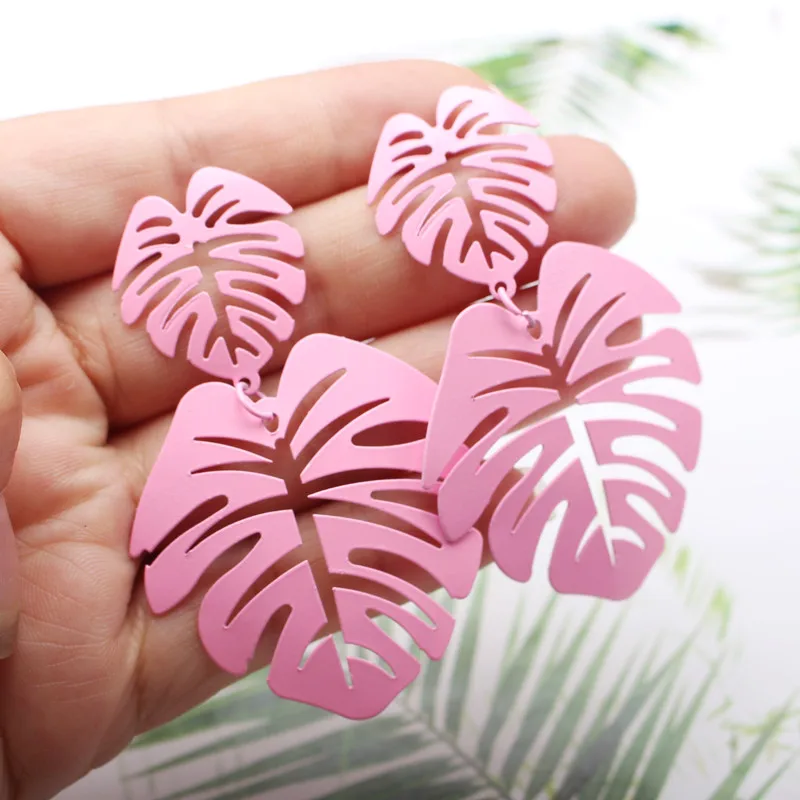 Новые модные висячие серьги с полыми листьями для женщин длинные Подвесные