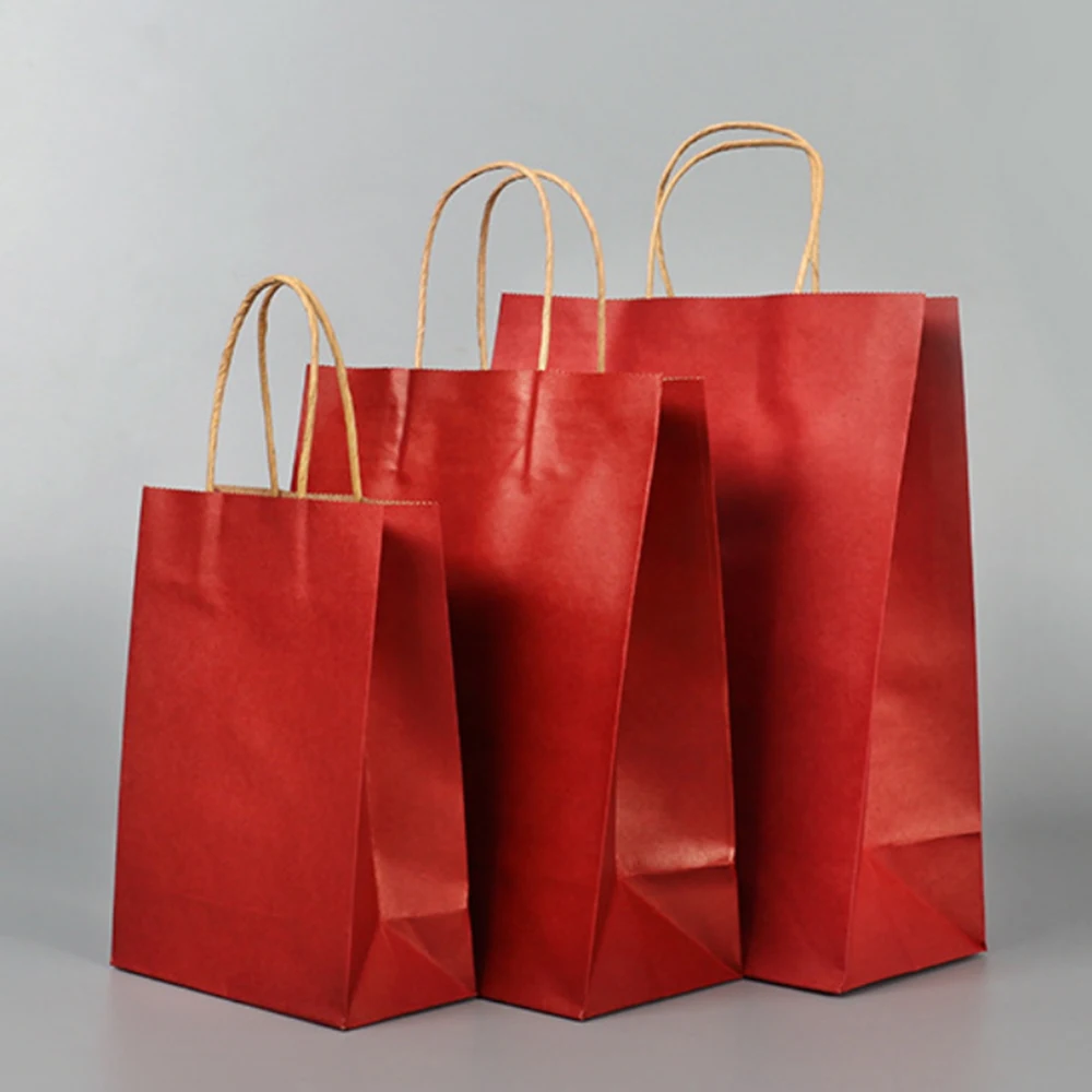 50 шт./лот Экологичные подарочные пакеты из крафт-бумаги высокого качества