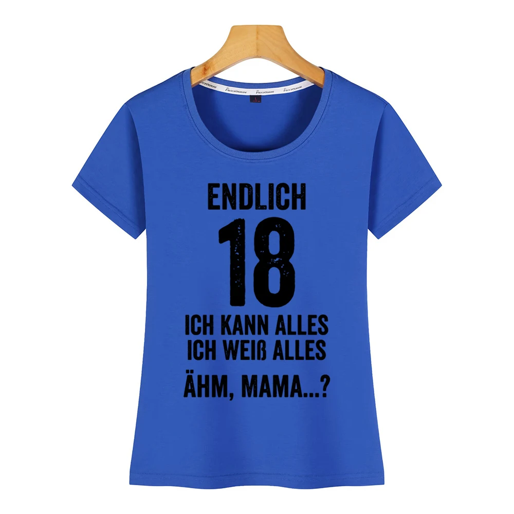 Женские топы футболка endlich 18 ich kann alles weiss present heather prism Humor White Print женская