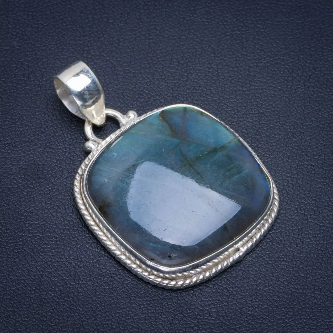 Натуральный Синий огненный Лабрадорит ручной работы уникальный 925 пробы