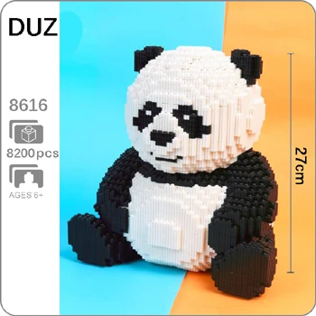 Panda B Xizai животное Хаски Шнауцер корги собака персидская кошка панда жираф Свинья Пикачу Марио Йоши DIY Мини строительные блоки игрушка без коробки - Цвет: Panda B