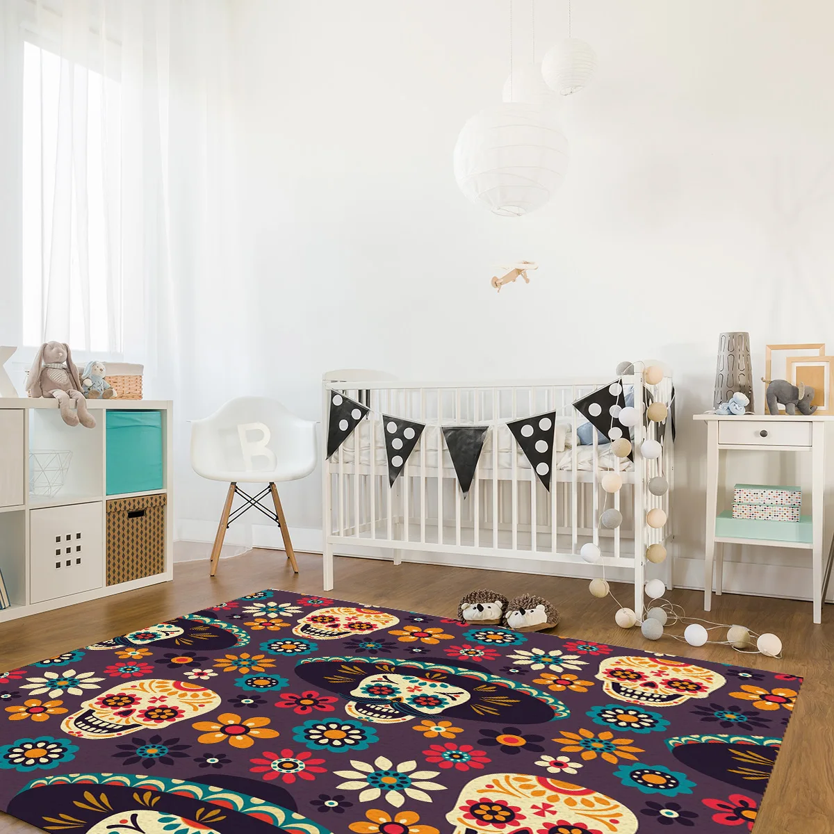 Круглая красная синяя плотная шляпа с изображением черепа цветов коврики для