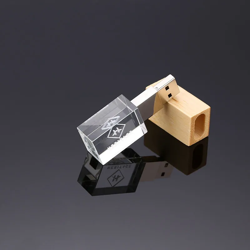 White JASTER кристалл+ деревянный USB флэш-накопитель Флешка 4 ГБ 8 ГБ 16 ГБ 32 ГБ 64 Гб Внешняя карта памяти(более 10 шт. бесплатный логотип - Цвет: White