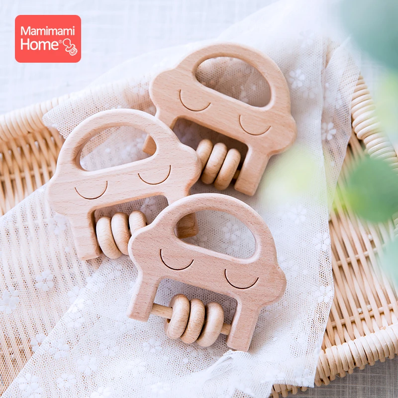 1 шт Детские деревянный Прорезыватель для зубов с погремушкой Bpa бесплатно бук