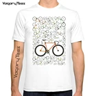 Мужская футболка в стиле Харадзюку, крутая забавная Футболка с принтом шоссейных велосипедов для влюбленных, мужская летняя белая футболка, повседневная одежда для велосипедов