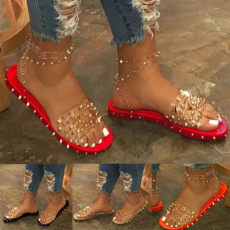 

Сандалии женские, прозрачные, с ремешком на щиколотке, без застежек, с открытым носком, TY66