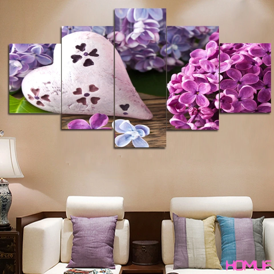 Алмазная живопись 5 шт. фиолетовые цветы алмазная вышивка распродажа крестиком