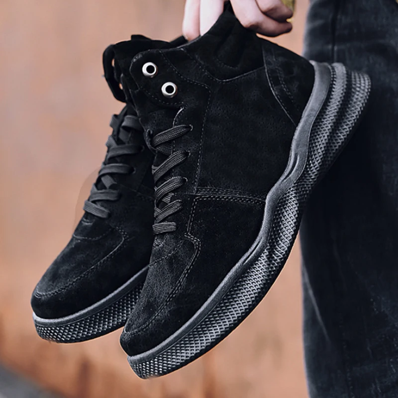 2019 осенне зимняя обувь мужские ботинки замшевые кожаные ботильоны мужская на