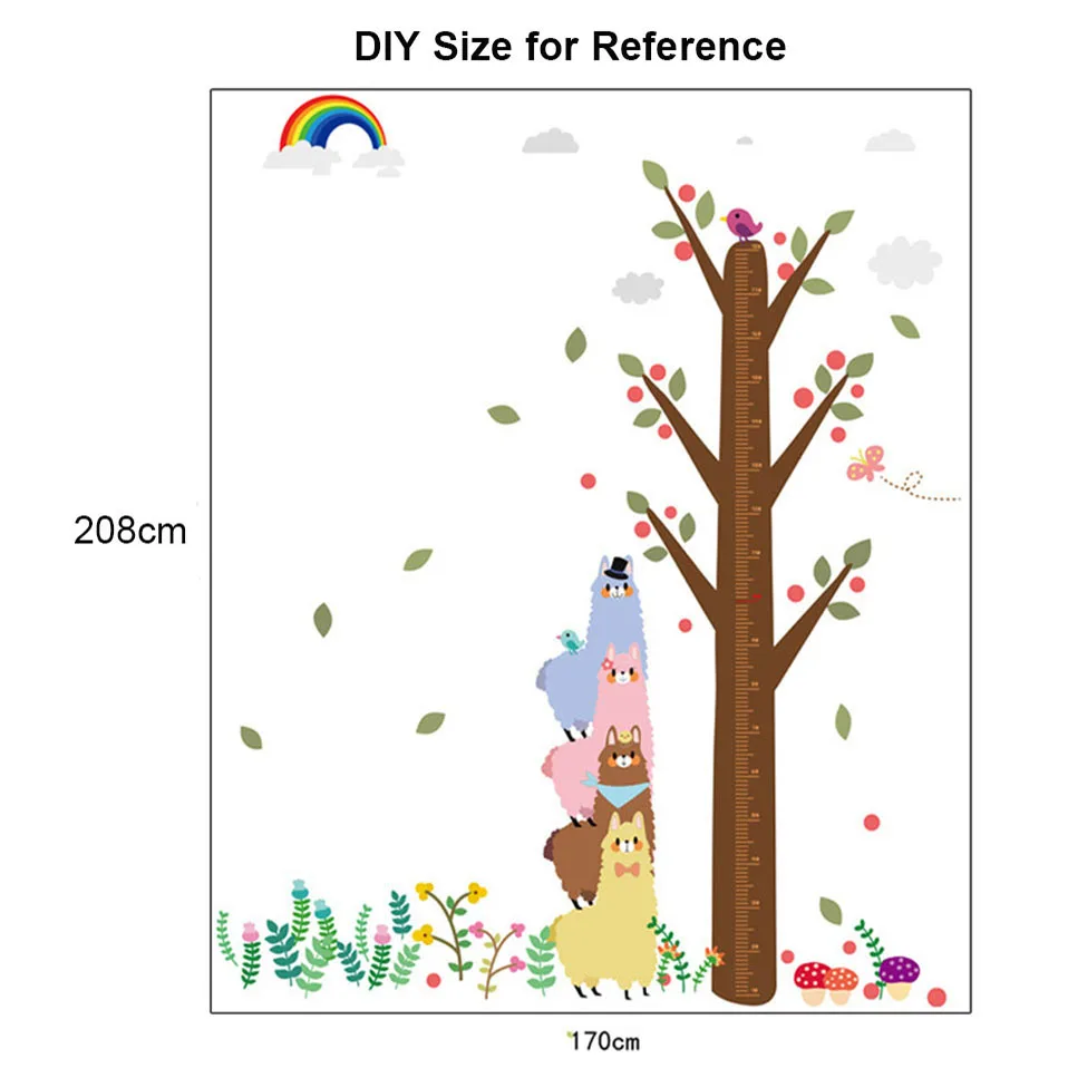 

Building Blocks Numbers Child Height Wall Stickers Cartoon Train Slide Sticker Kids Room Decoration Kindergarten Bedroom Decor